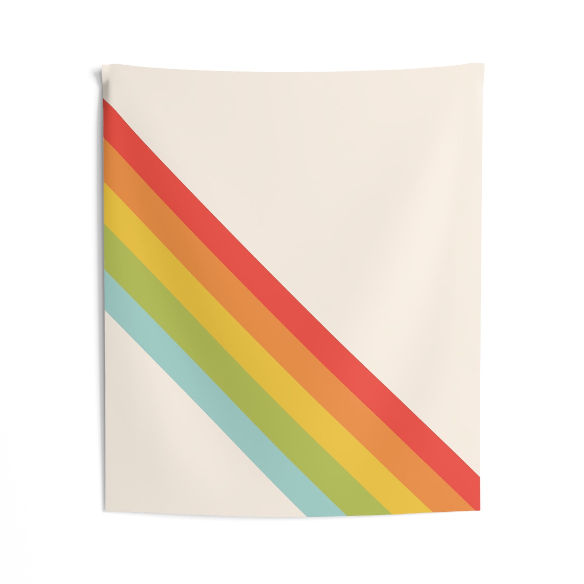 Retro Diagonal Rainbow Tapestry — Minimal Vintage Wall Art