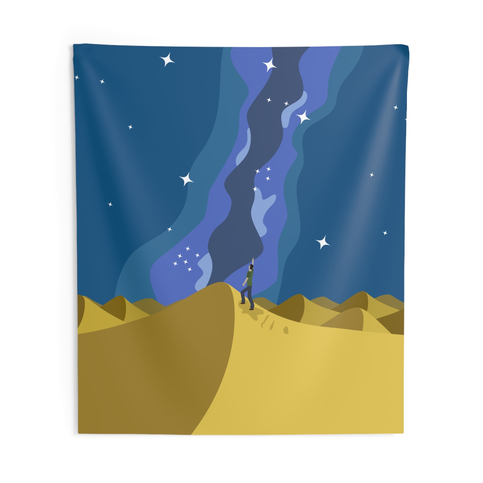 Desert Night Sky Tapestry — Starry Milky Way Wall Hanging