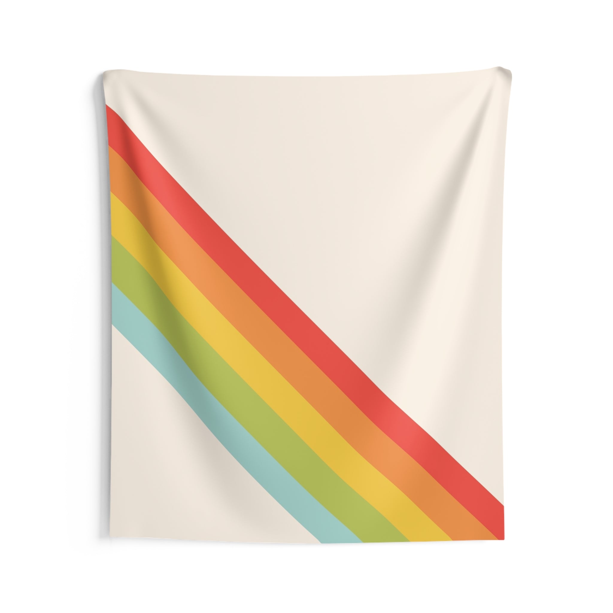 Retro Diagonal Rainbow Tapestry — Minimal Vintage Wall Art