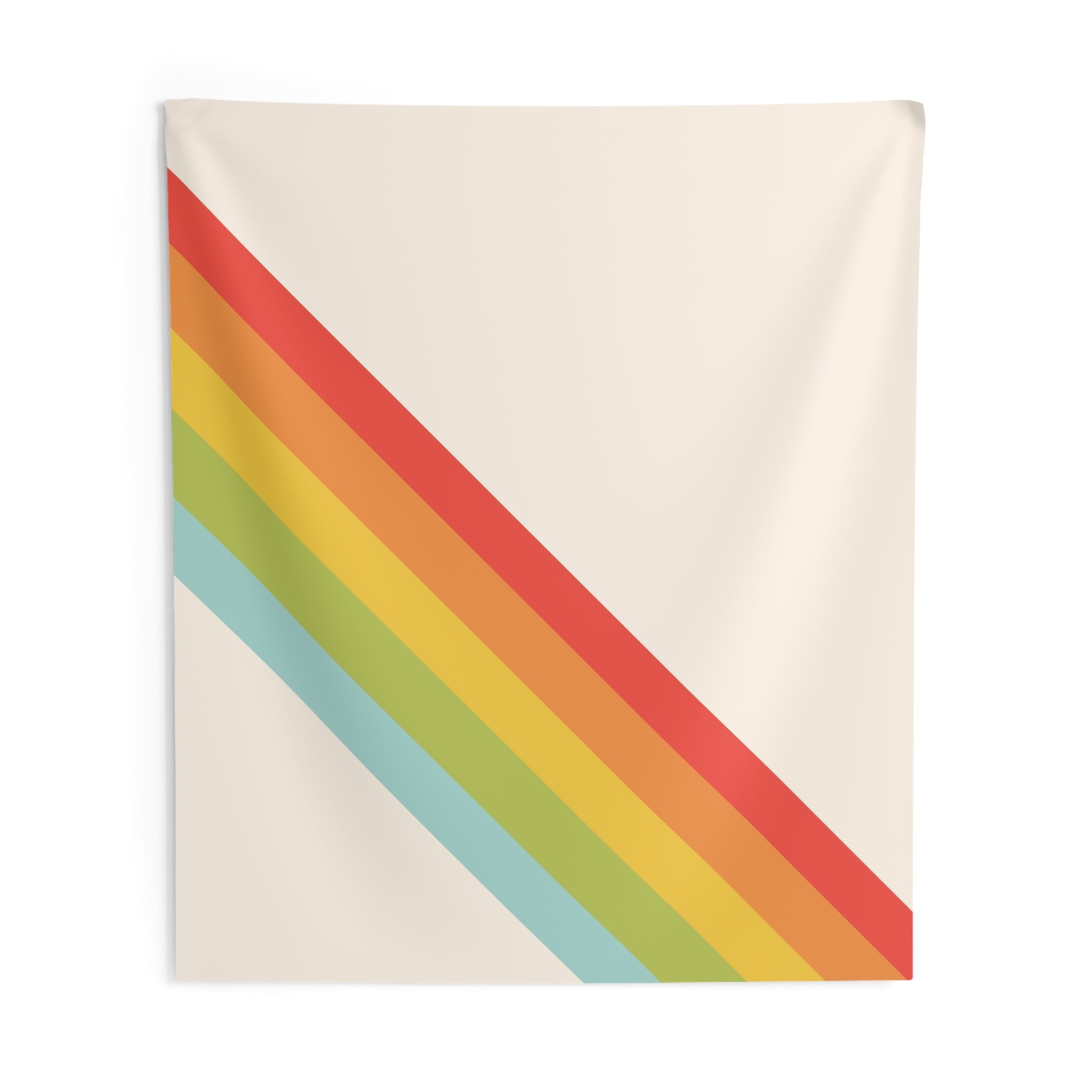 Retro Diagonal Rainbow Tapestry — Minimal Vintage Wall Art
