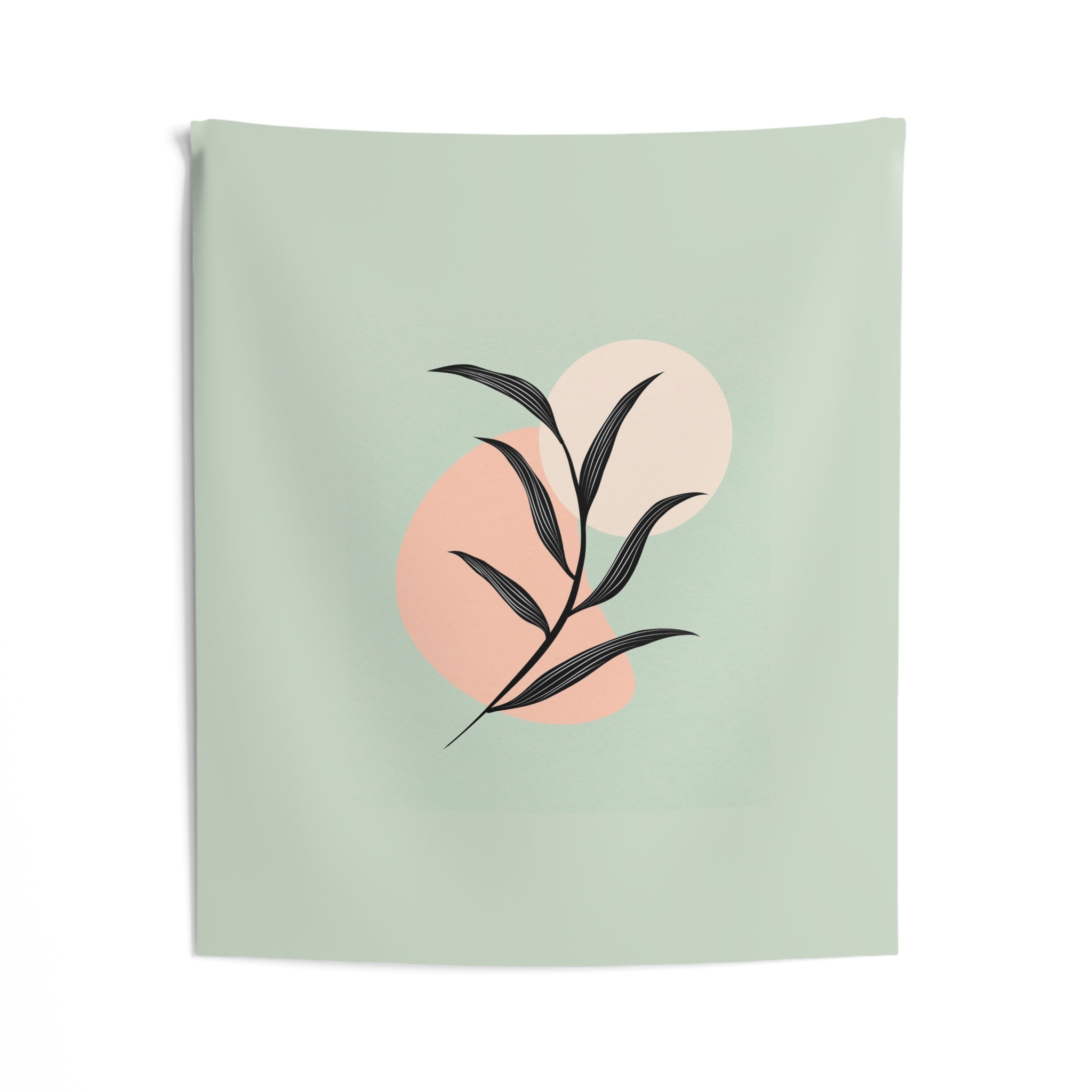 Botanical Minimalist Wall Tapestry — Pastel Leaf Art for Living Room, Bedroom & Office
