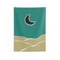Minimal Crescent Moon Tapestry — Desert Dunes Wall Hanging