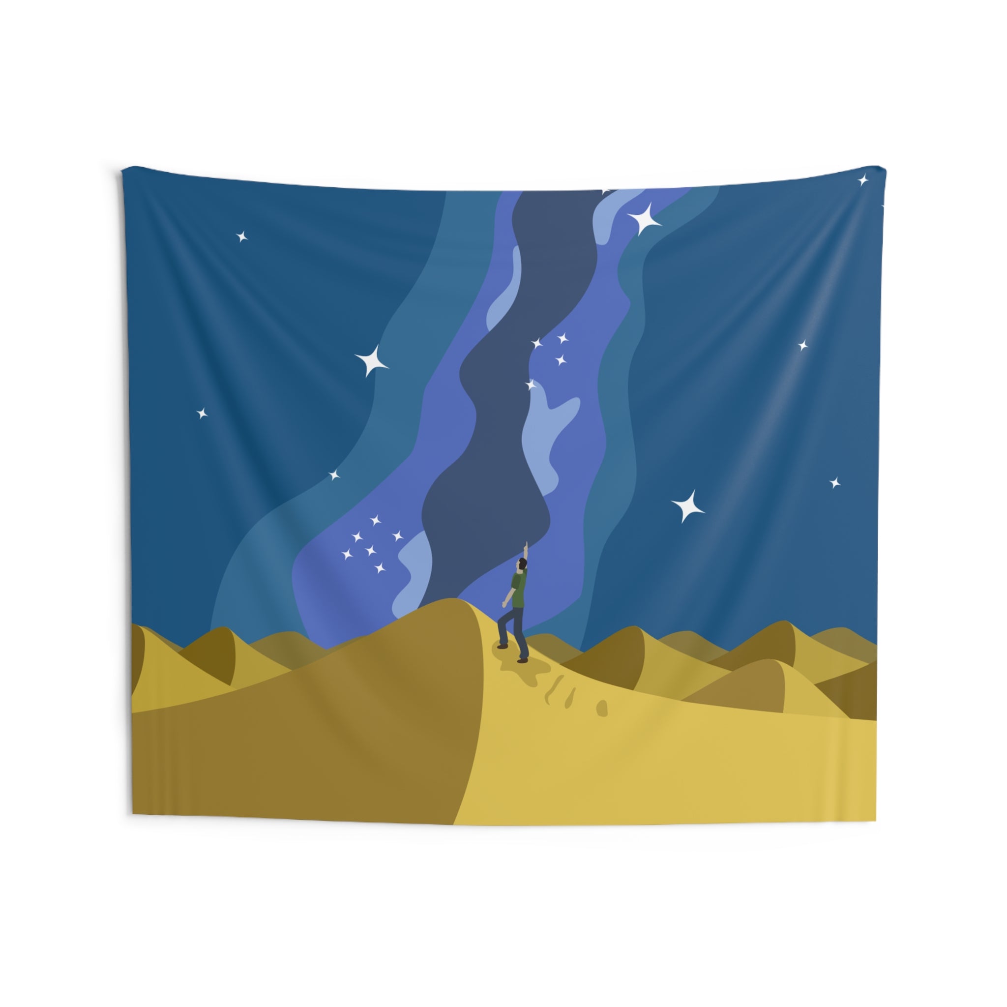 Desert Night Sky Tapestry — Starry Milky Way Wall Hanging