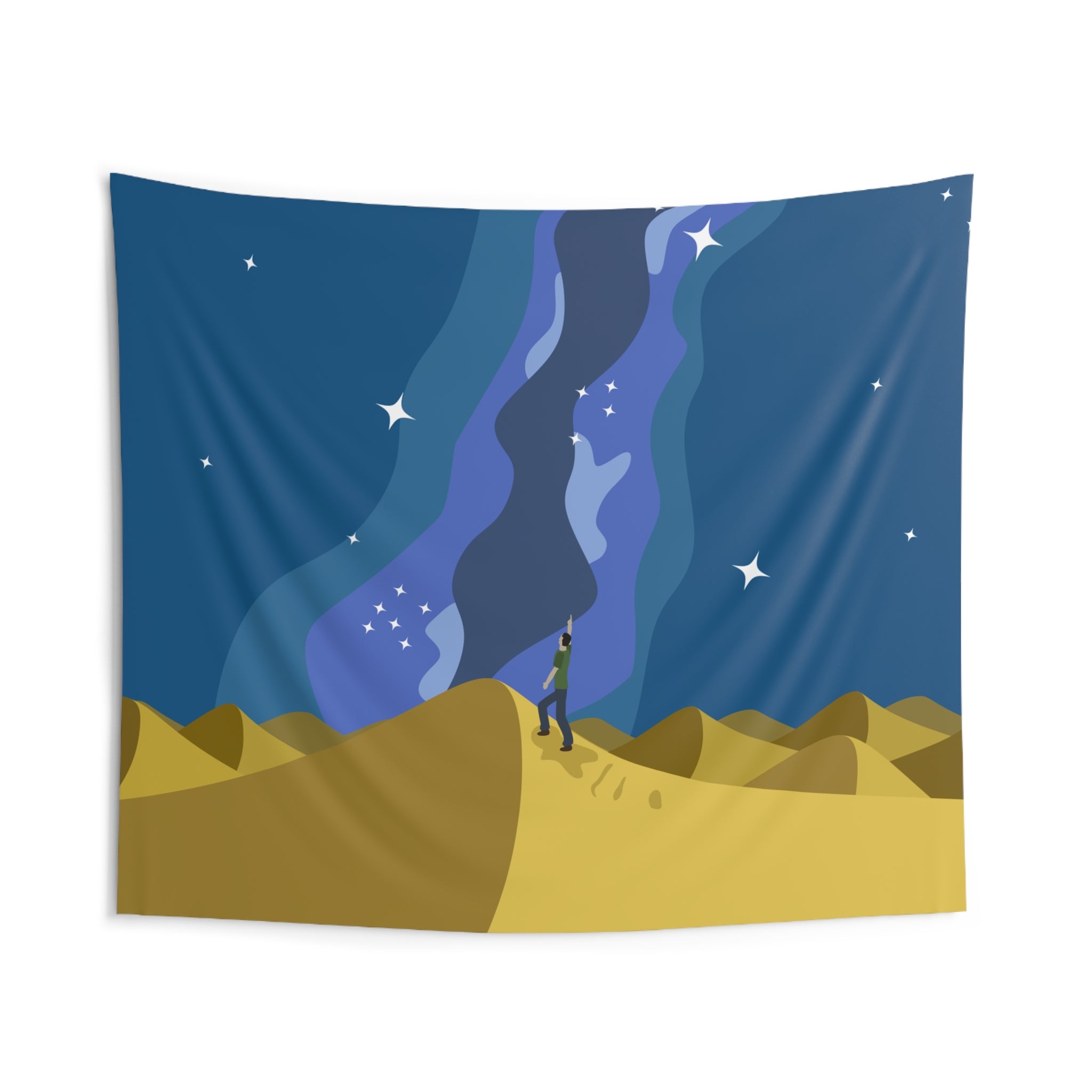 Desert Night Sky Tapestry — Starry Milky Way Wall Hanging