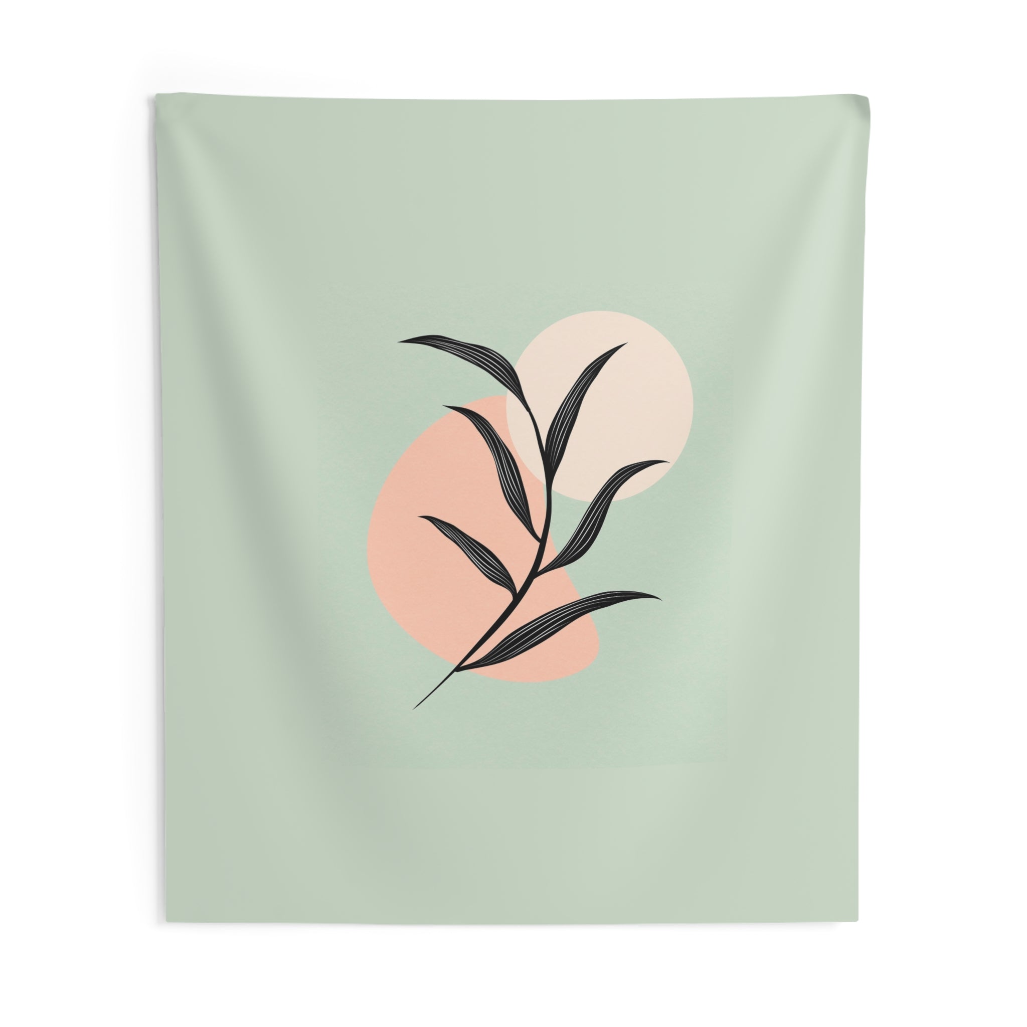 Botanical Minimalist Wall Tapestry — Pastel Leaf Art for Living Room, Bedroom & Office