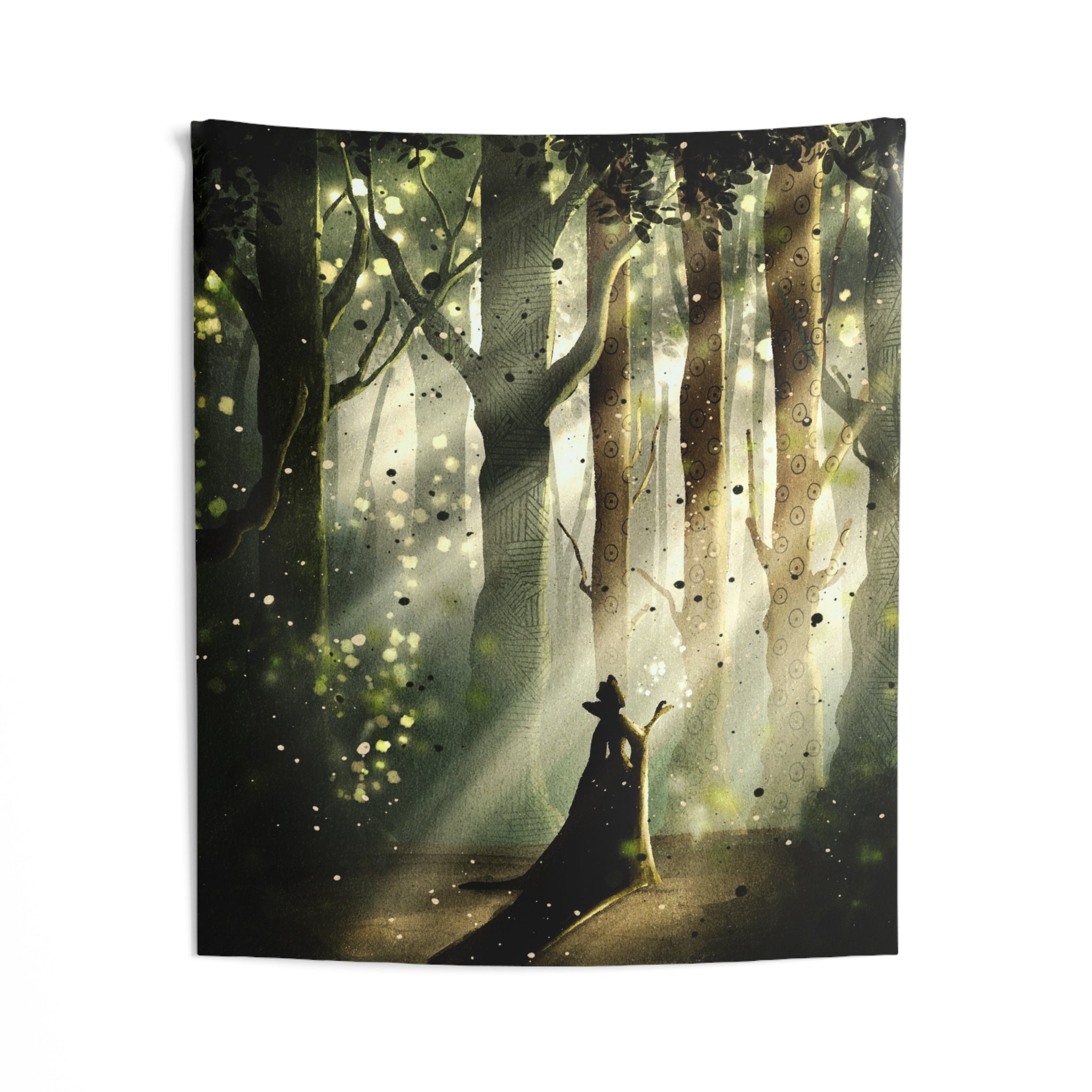 Forest Witch Tapestry — Enchanted Woodland Wall Art