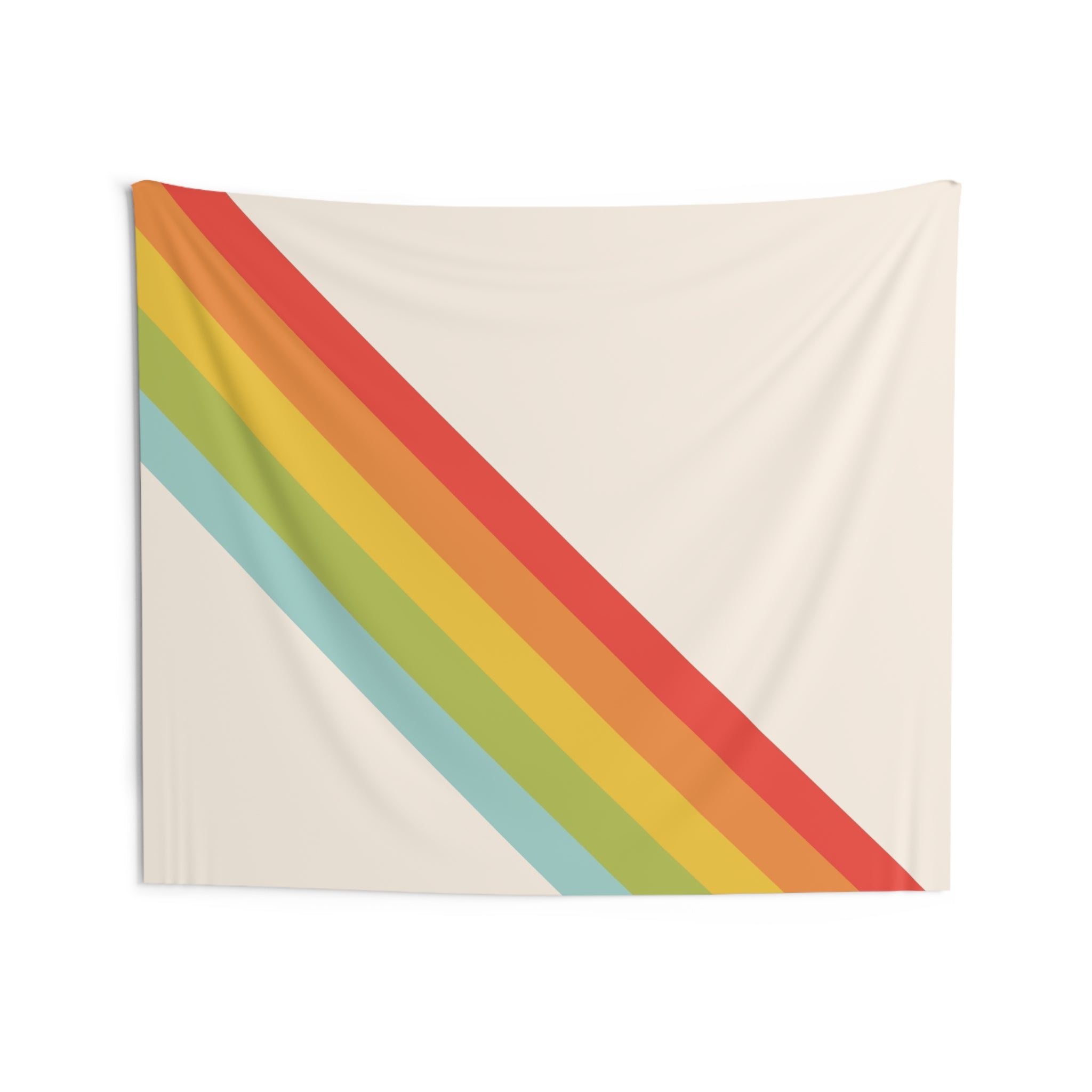 Retro Diagonal Rainbow Tapestry — Minimal Vintage Wall Art