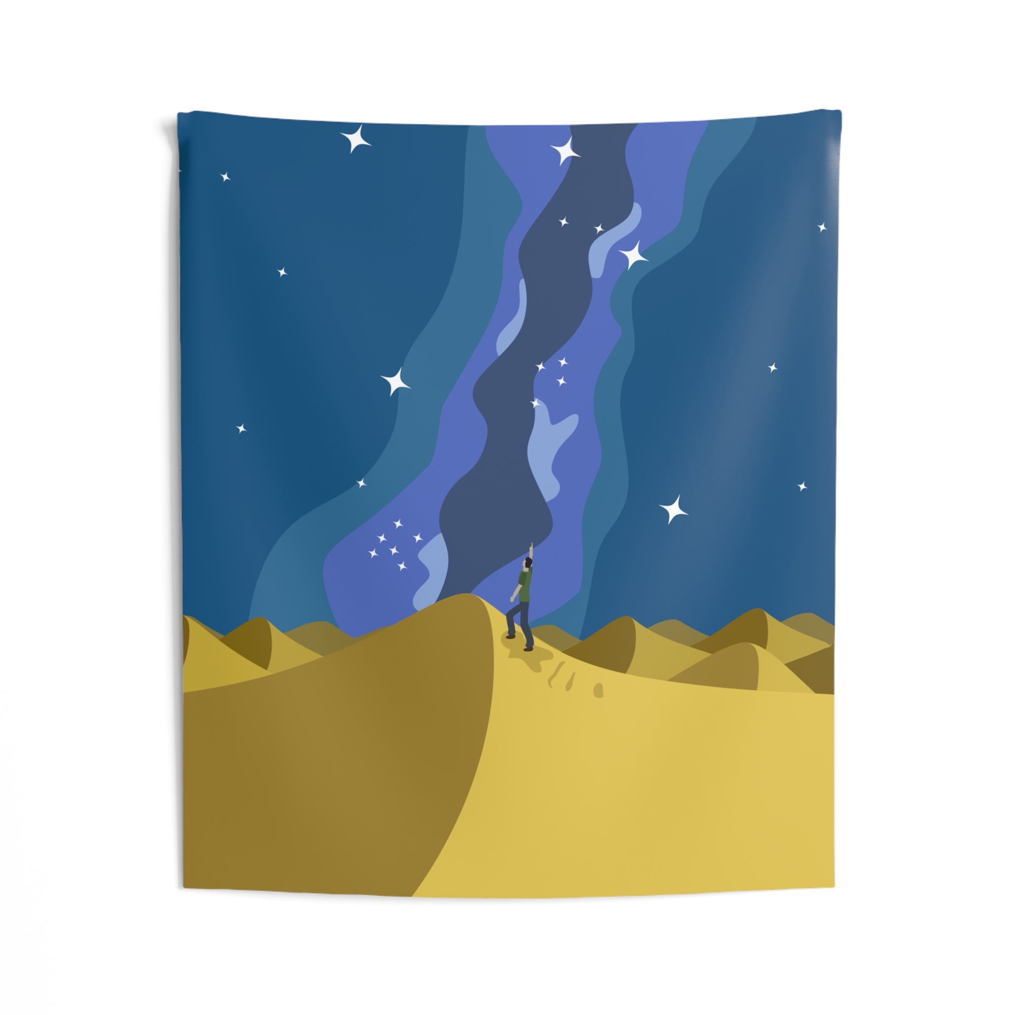 Desert Night Sky Tapestry — Starry Milky Way Wall Hanging