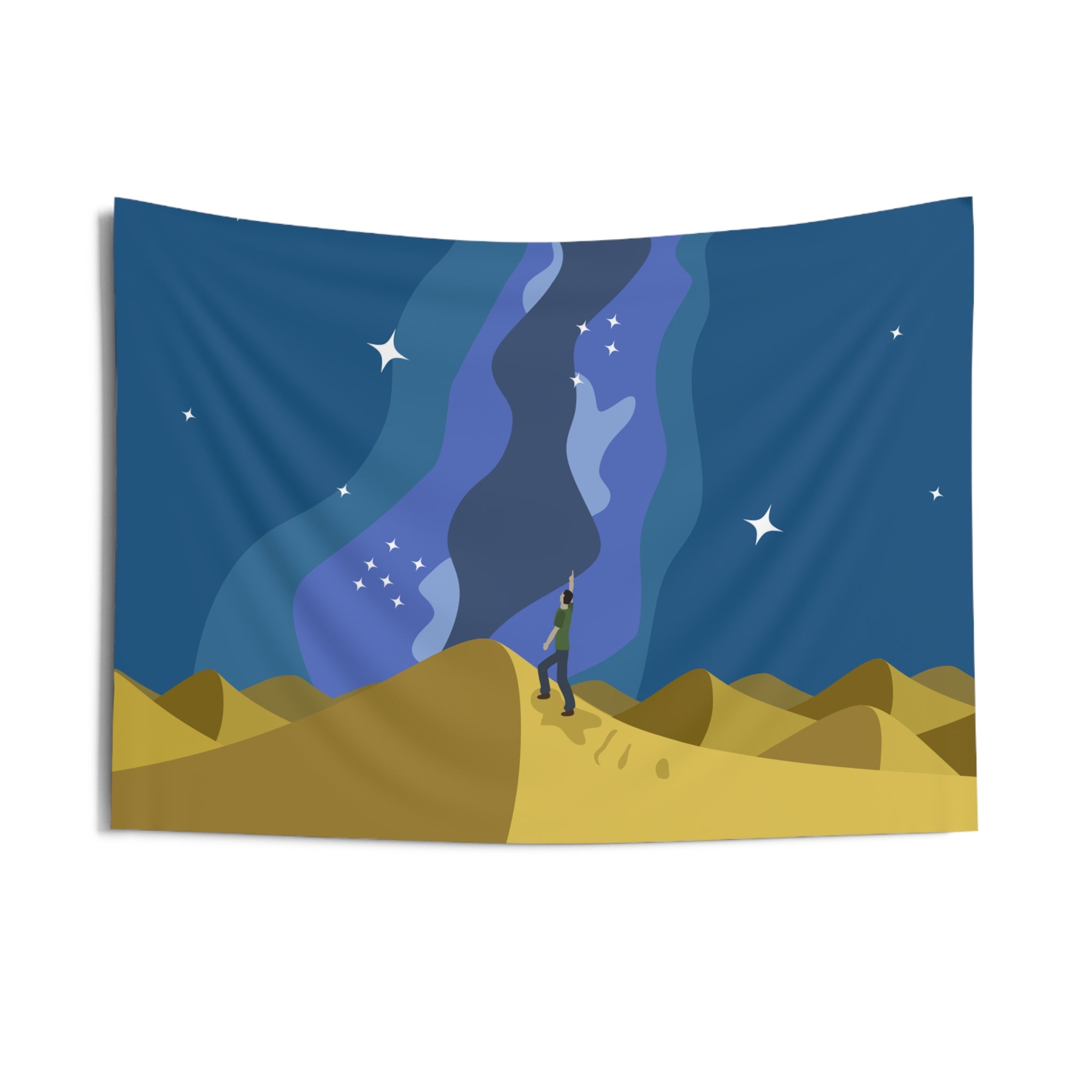 Desert Night Sky Tapestry — Starry Milky Way Wall Hanging
