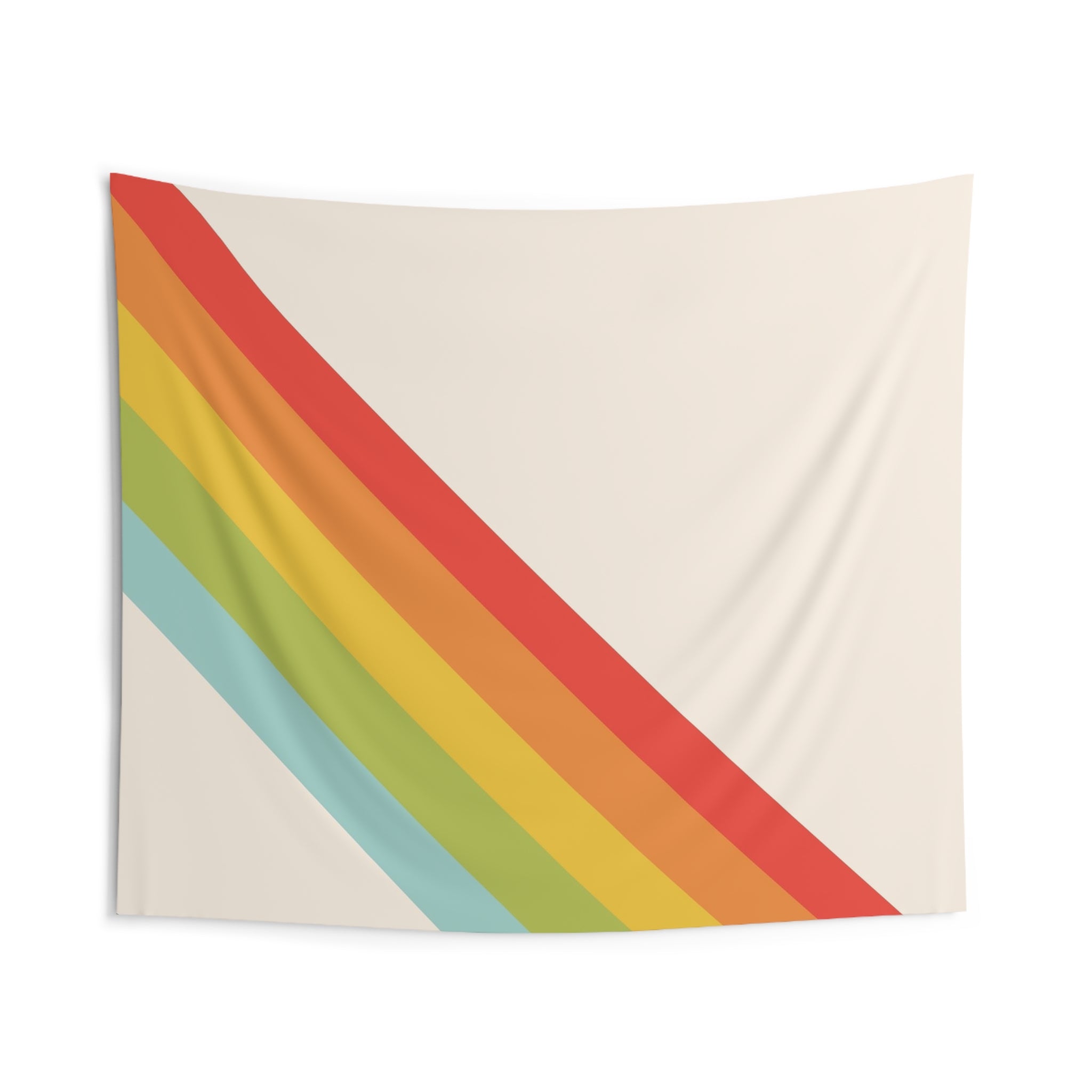 Retro Diagonal Rainbow Tapestry — Minimal Vintage Wall Art