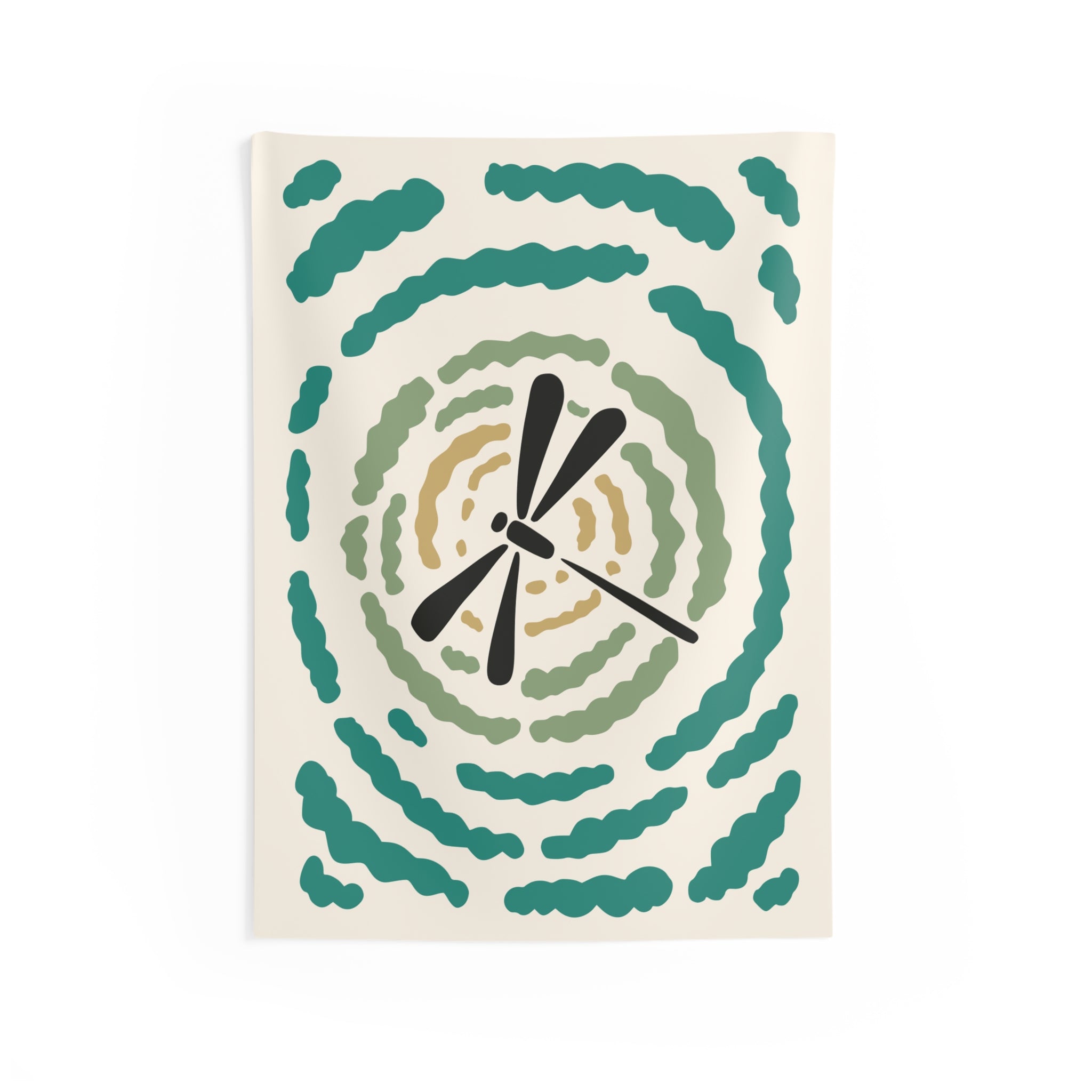 Abstract Spiral Fan Wall Tapestry — Mid-Century Modern Boho Home Decor