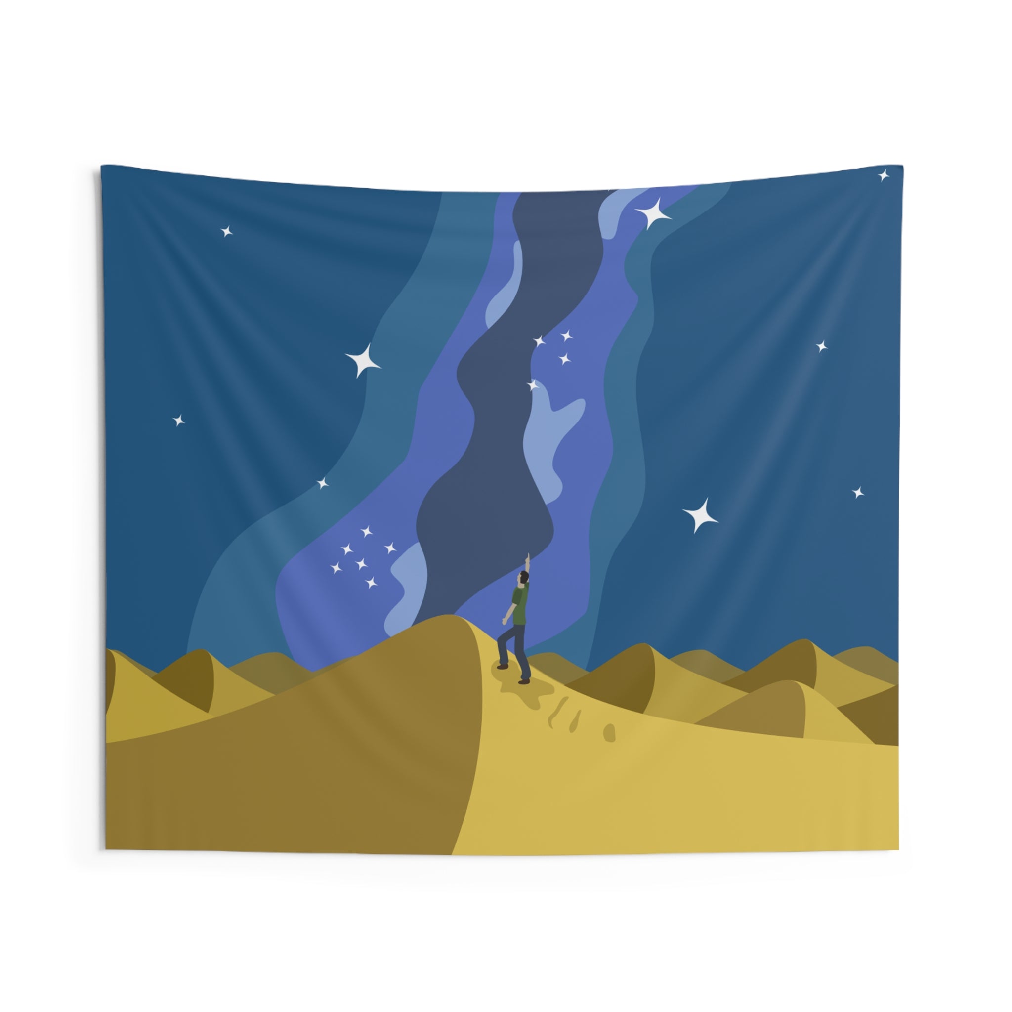 Desert Night Sky Tapestry — Starry Milky Way Wall Hanging