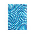 Blue Geometric Wave Tapestry — Abstract Optical Illusion Wall Hanging