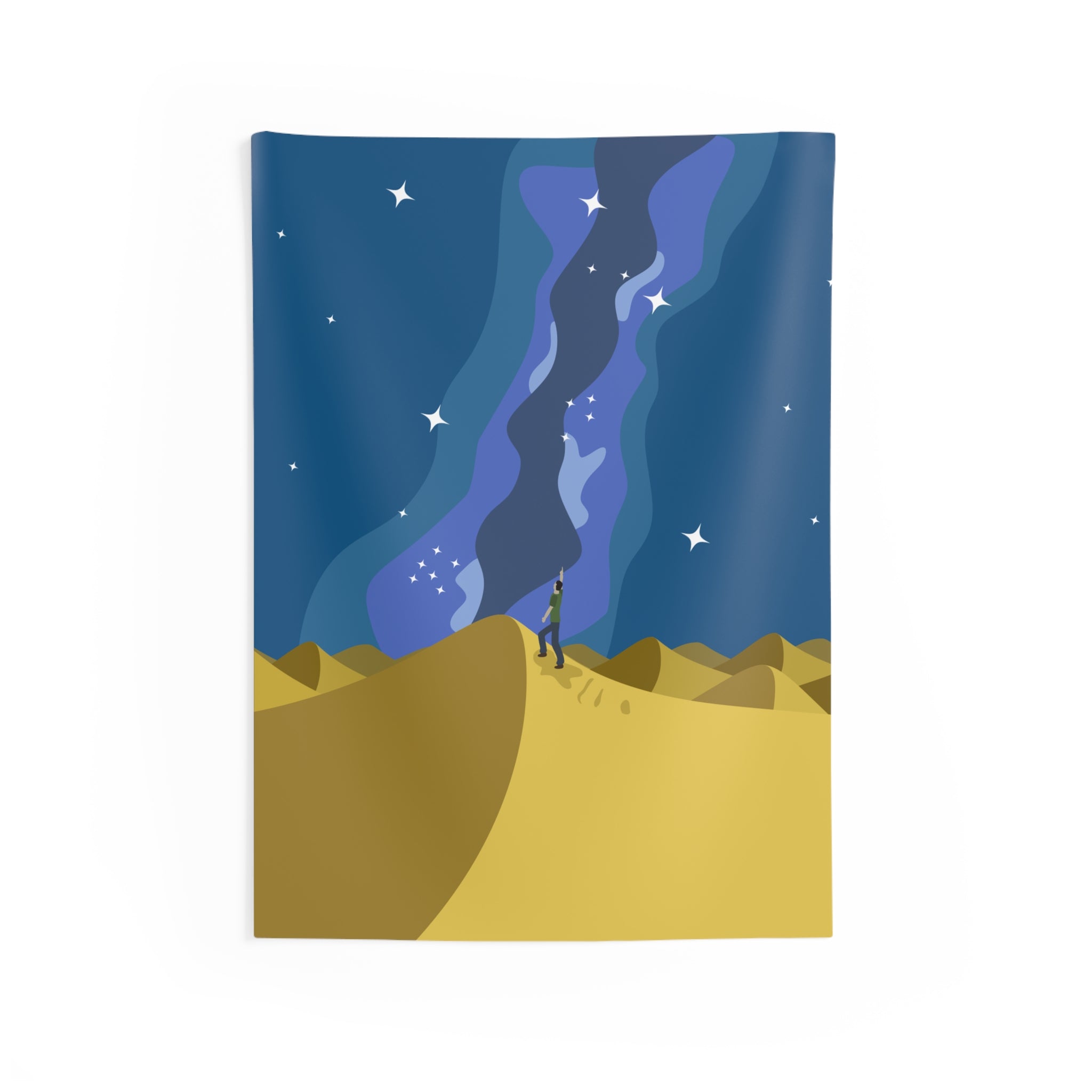 Desert Night Sky Tapestry — Starry Milky Way Wall Hanging
