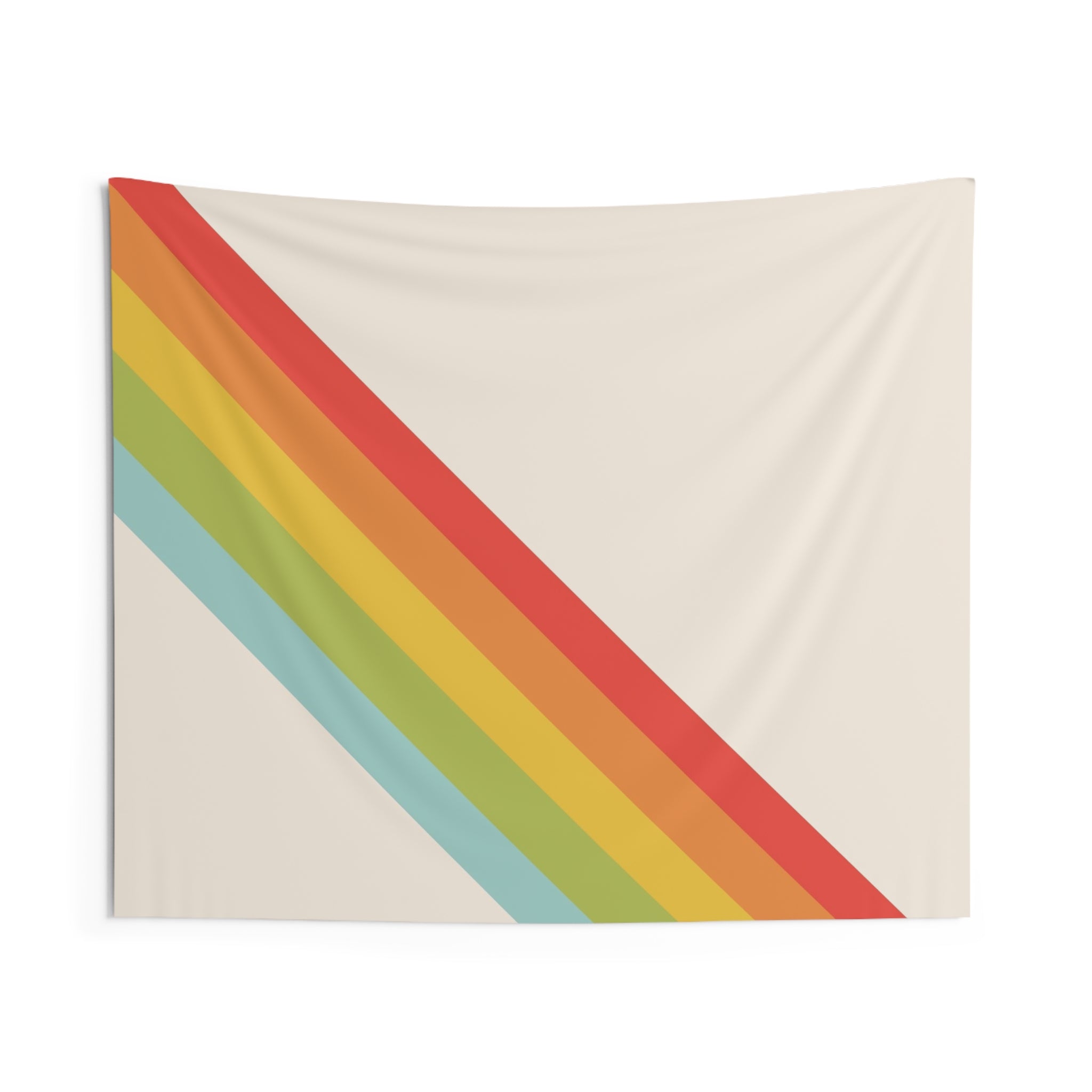 Retro Diagonal Rainbow Tapestry — Minimal Vintage Wall Art