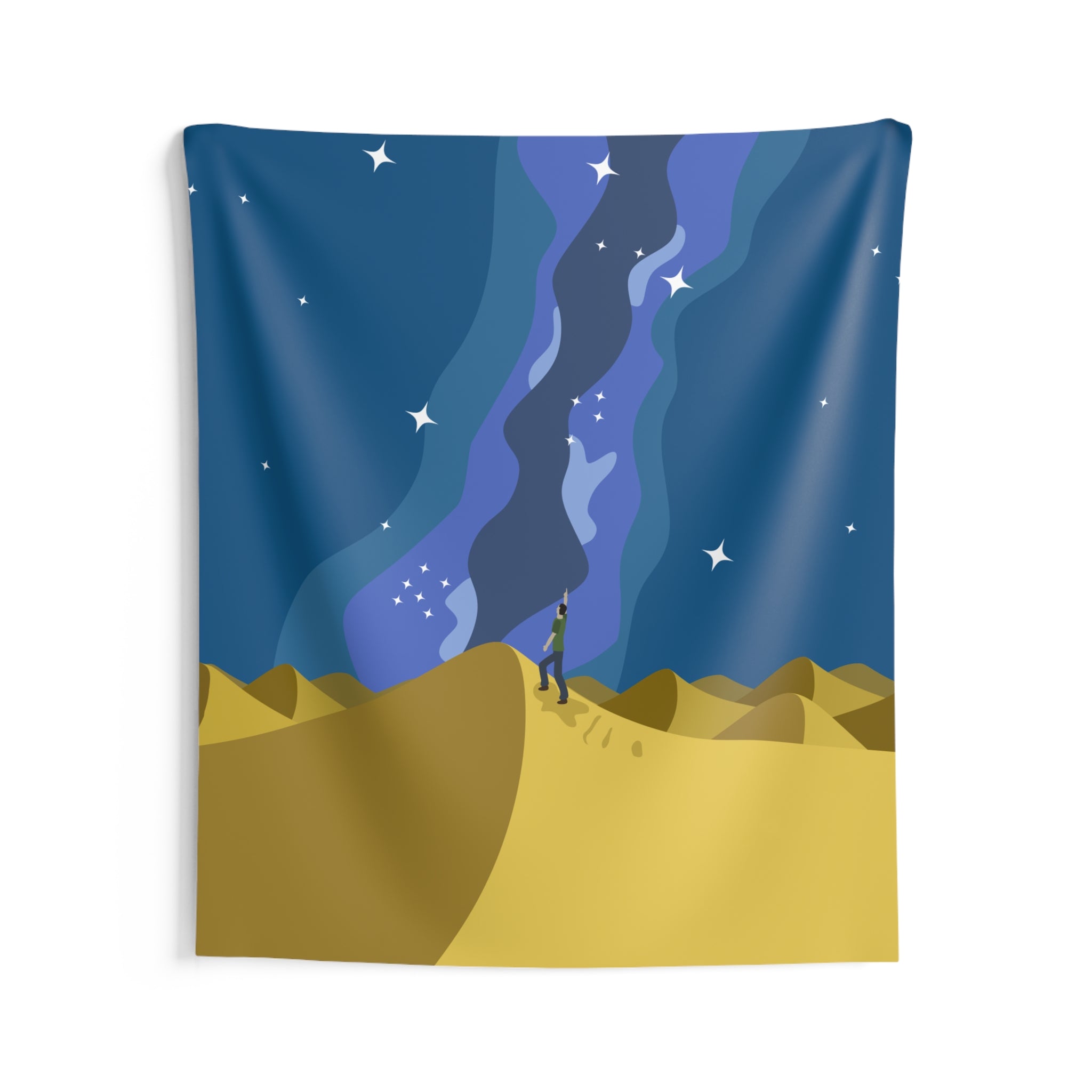 Desert Night Sky Tapestry — Starry Milky Way Wall Hanging