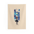 Wall Tapestry — Girl Gazing at Dreamy Night Sky Art