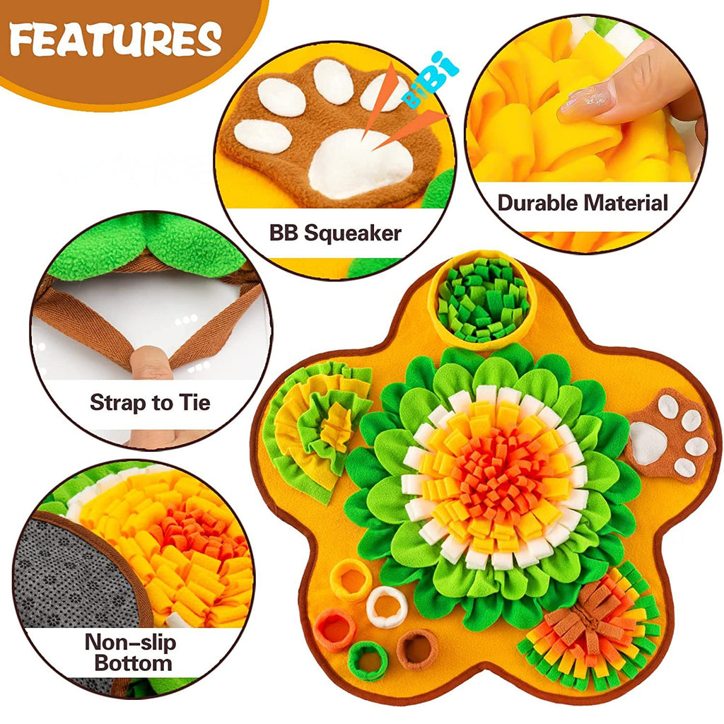 Flower Shaped Pet Sniffing Mat for Dogs Slow Feeder Olfactory Training