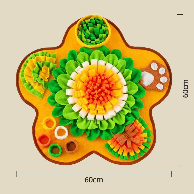 Flower Shaped Pet Sniffing Mat for Dogs Slow Feeder Olfactory Training