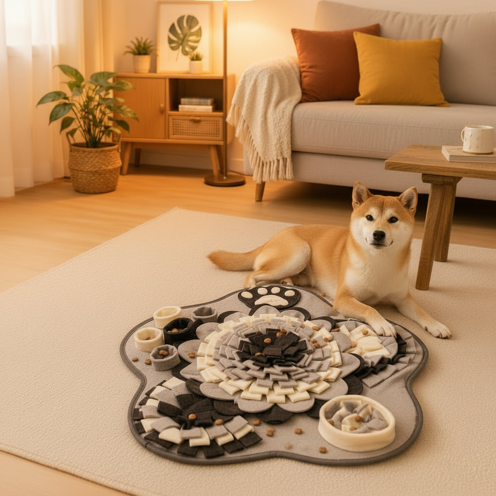 Flower Shaped Pet Sniffing Mat for Dogs Slow Feeder Olfactory Training