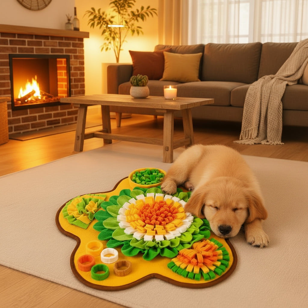 Flower Shaped Pet Sniffing Mat for Dogs Slow Feeder Olfactory Training
